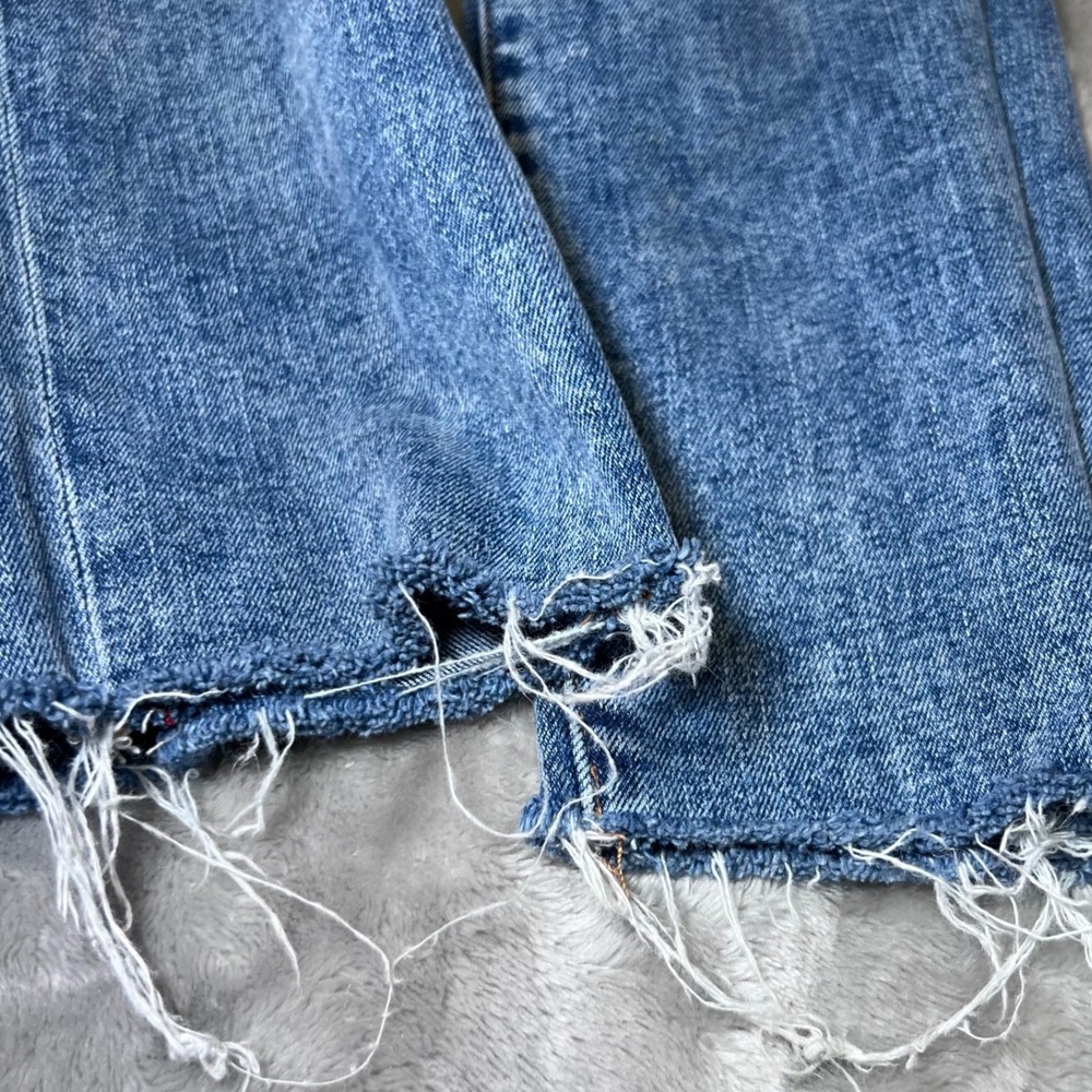 Aeropostale Mens Size 30x30 Skinny Taper Jeans Blue Distressed Ripped Frayed Hem - Picture 15 of 16